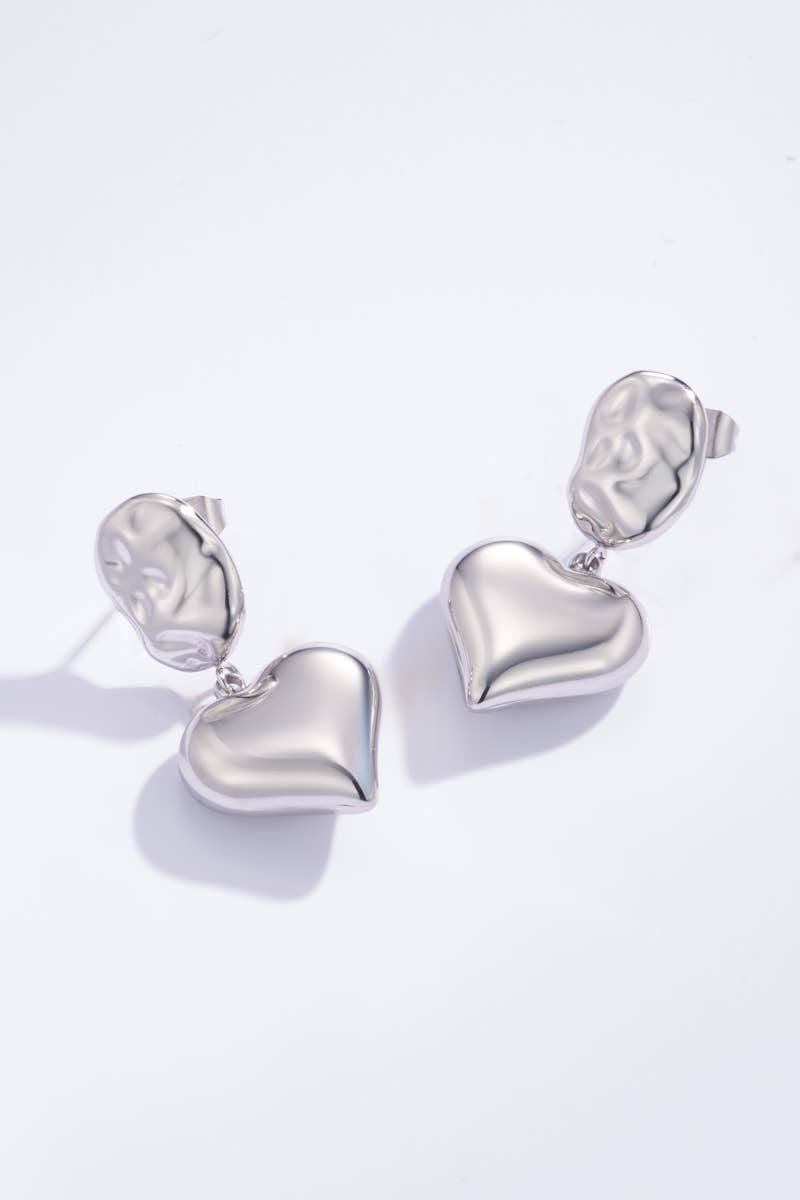 Boucles d'oreilles pendantes cœur 124AQ117