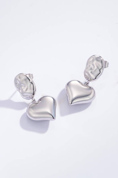 Boucles d'oreilles pendantes cœur 124AQ117