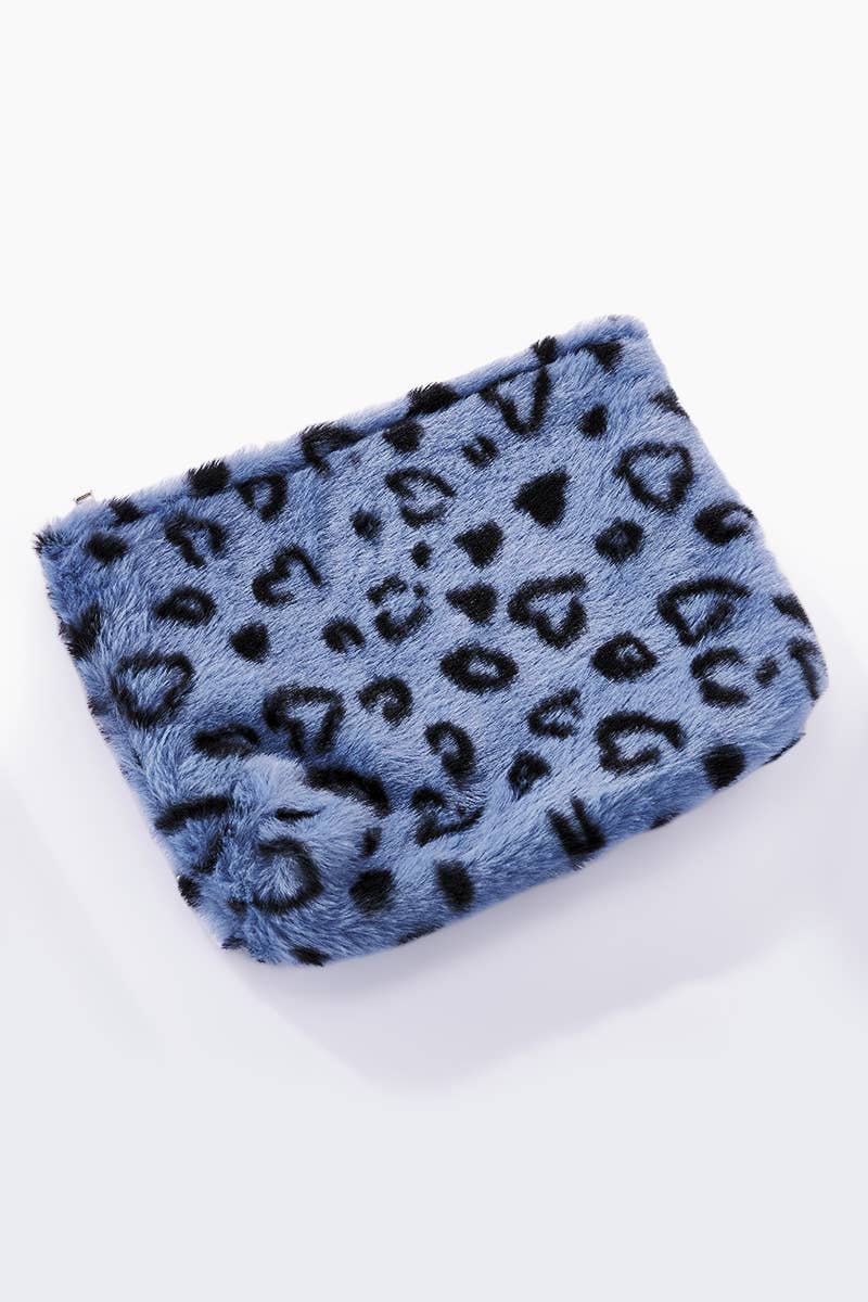 Leopard print faux fur pouch CY227JH