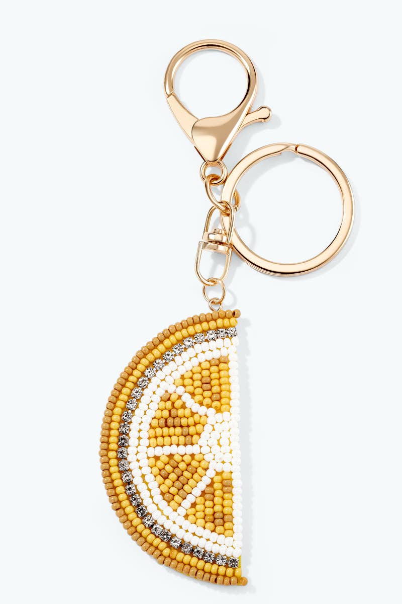 Lemon seed bead keychain PC155SY