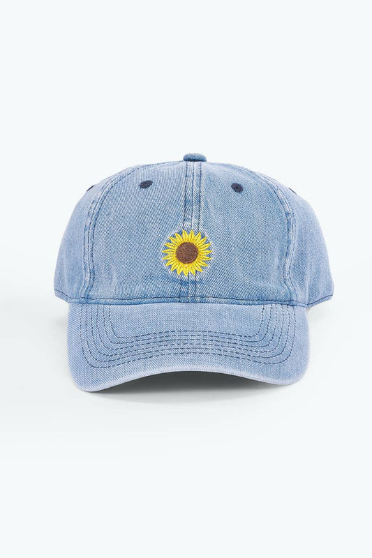 Cotton cap with sunflower embroidery MJ315HK