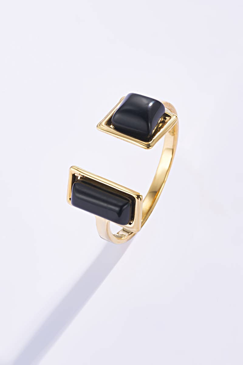 Bague Avec Pierre En Acier Inoxydable 424RX107