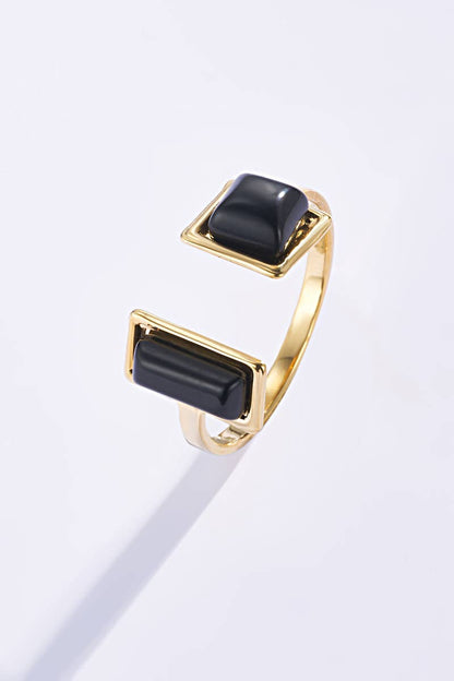 Bague Avec Pierre En Acier Inoxydable 424RX107