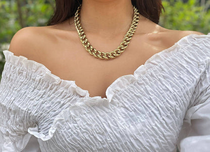 Thick stainless steel chain necklace 224RX36