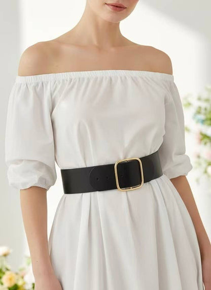 Wide faux leather belt CT31