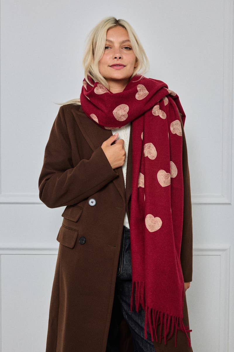 Heart pattern wool scarf FL213DF