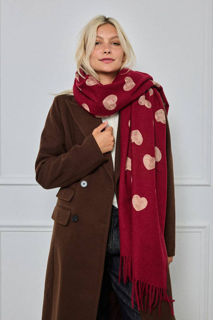 Heart pattern wool scarf FL213DF