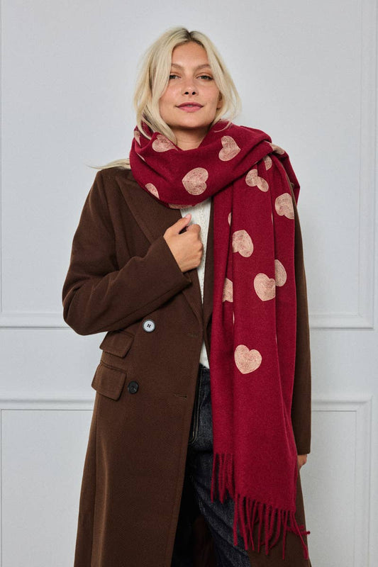 Écharpe en laine motif cœur FL213DF
