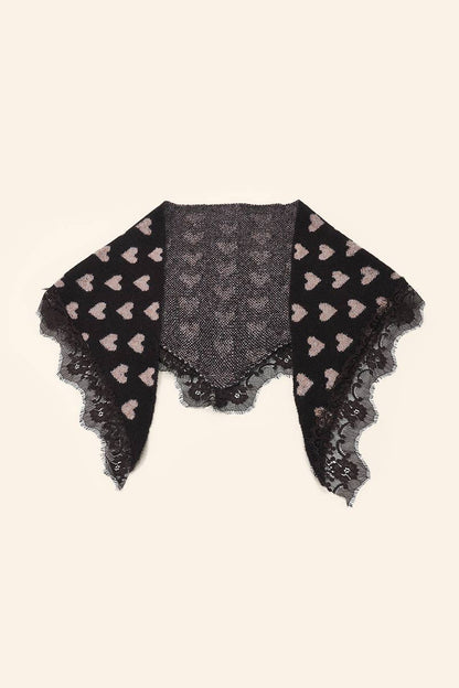 Heart and lace triangle scarf FL602DF