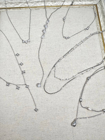 Set of 6 stainless steel necklaces without display stand SET318