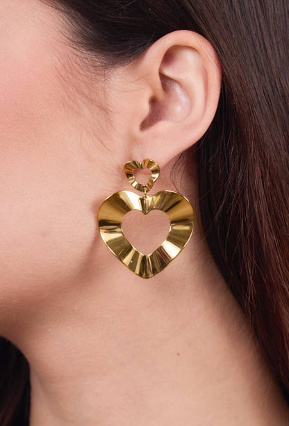 Boucles d'oreilles cœurs en acier inoxydable 124CA19