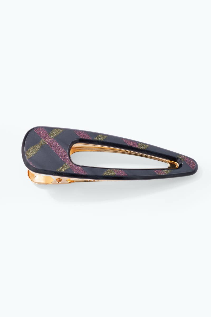 Glitter pattern hair clip 8.5cm BRT117LY