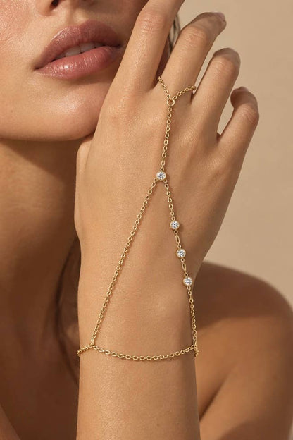 Chaîne de main fine à zircons en acier inoxydable 324AQ350