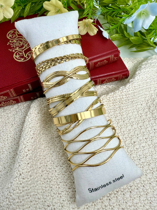 Set of 6 stainless steel bracelets SET271