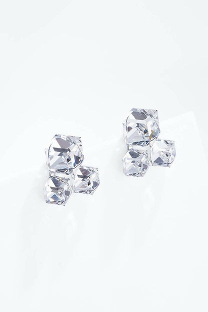 Stainless steel earrings with cubic zirconia 124AQ680