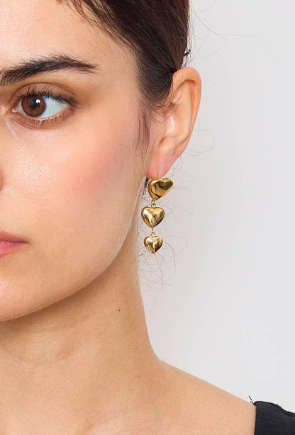 Boucles d'oreilles pendantes cœurs 124YC05