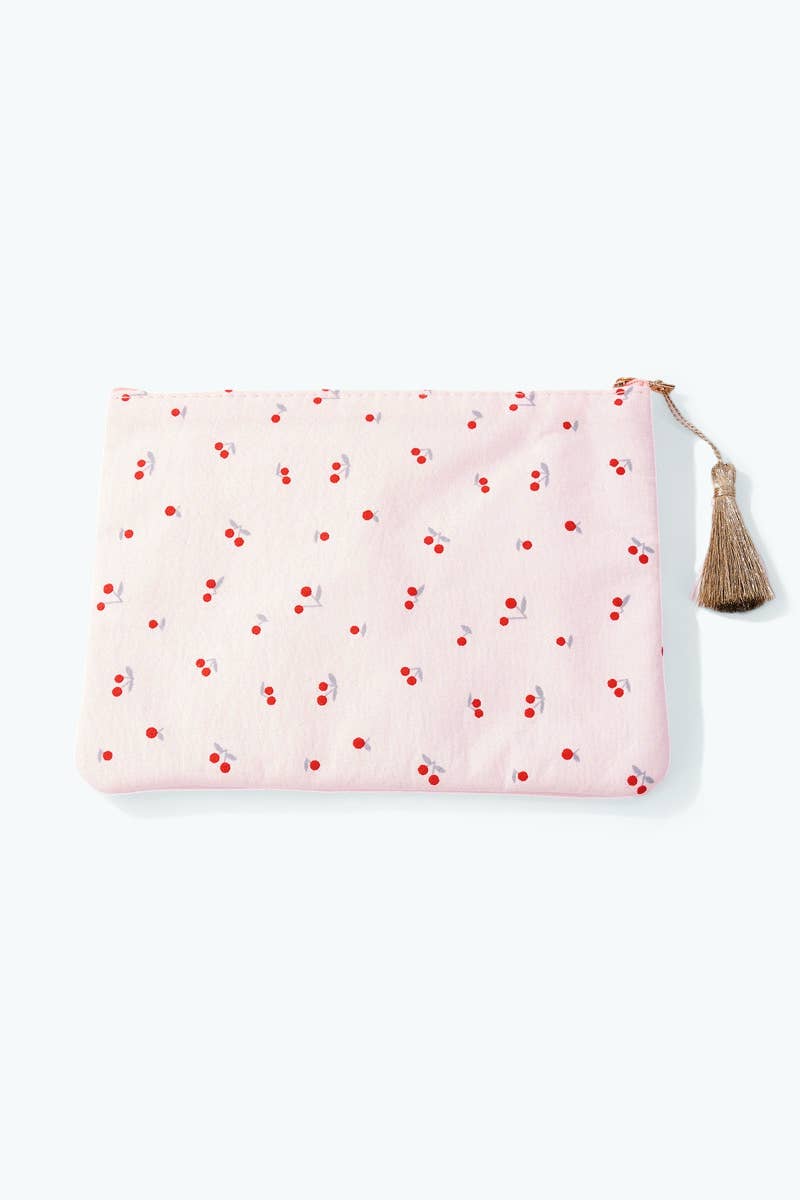 Cherry print pouch 21x16 cm CY68