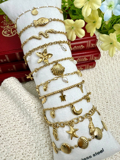 Set de 10 bracelets en acier inoxydable SET284