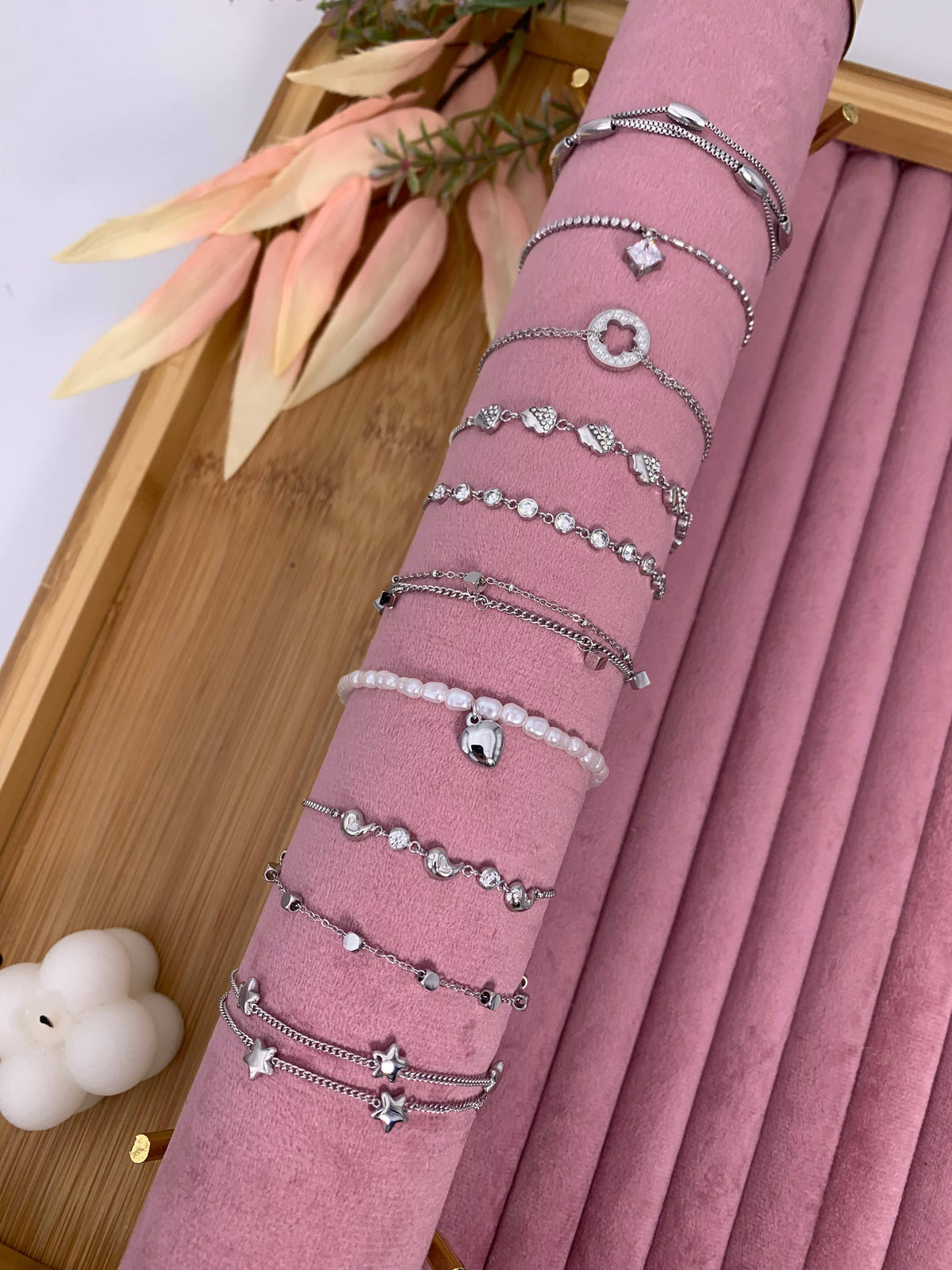 Set de 10 bracelets en acier inoxydable SET18
