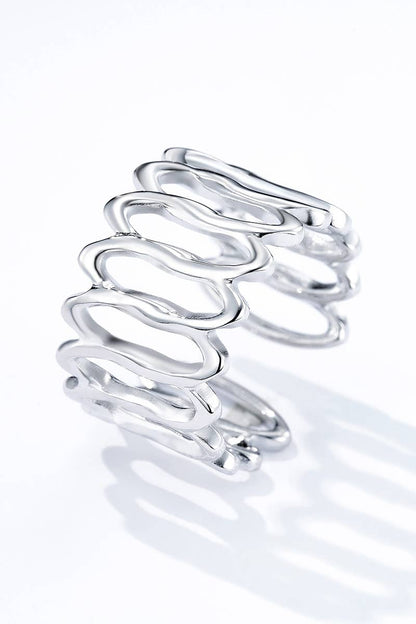 Bague mailles texturées en acier inoxydable 424AQ140