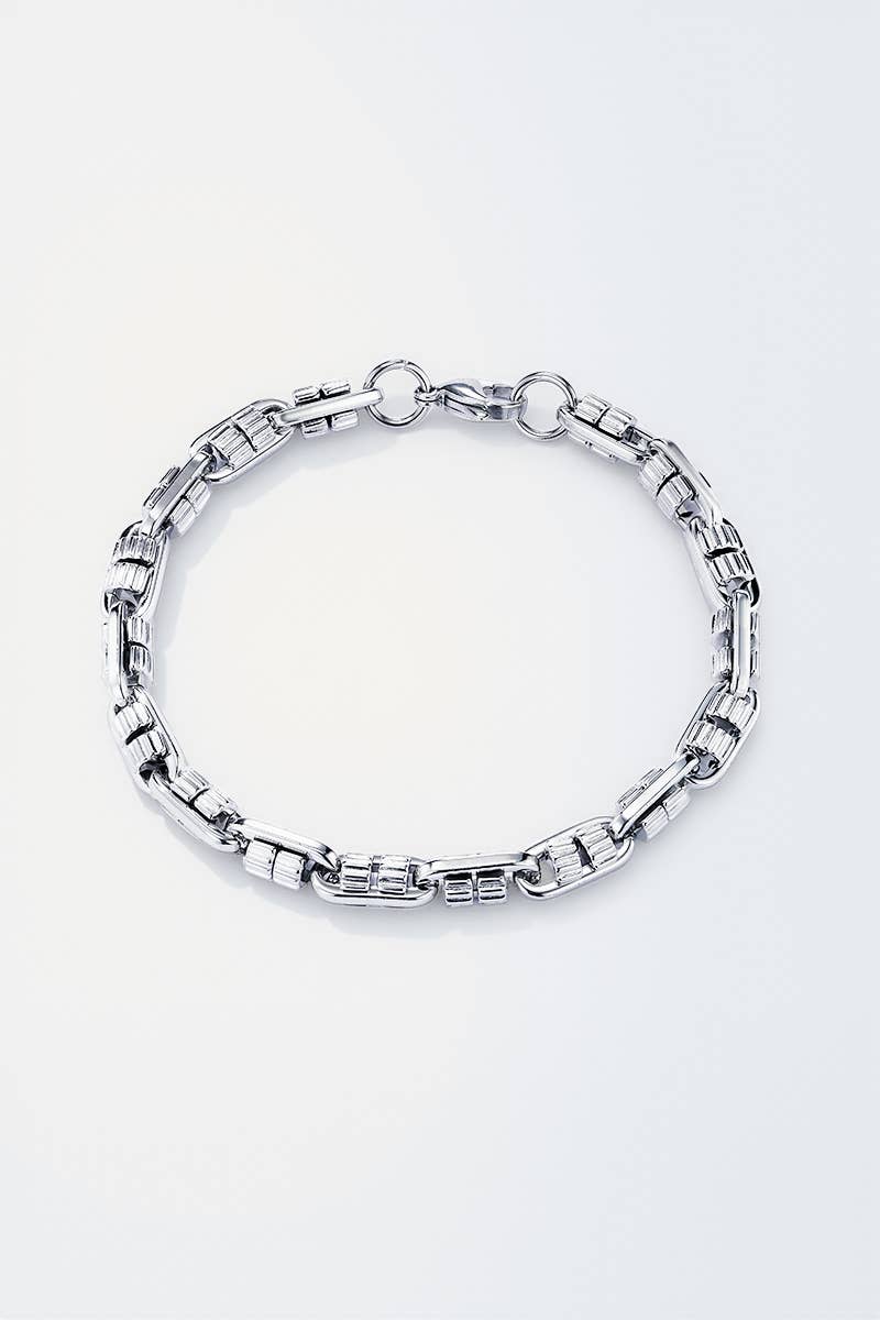 Leather and stainless steel bracelet 324OP85