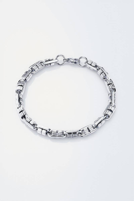 Bracelet en cuir et en acier inoxydable 324OP85