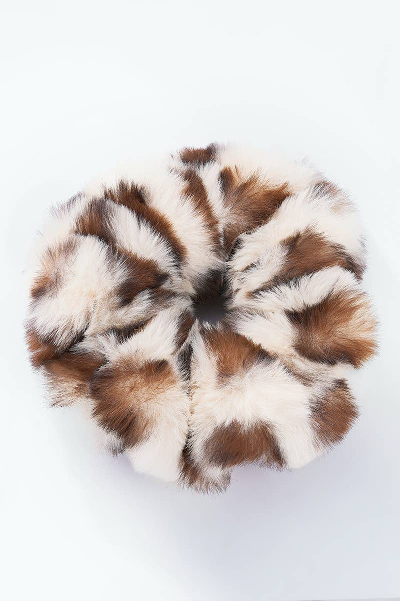 Leopard faux fur scrunchie FQ9YJ