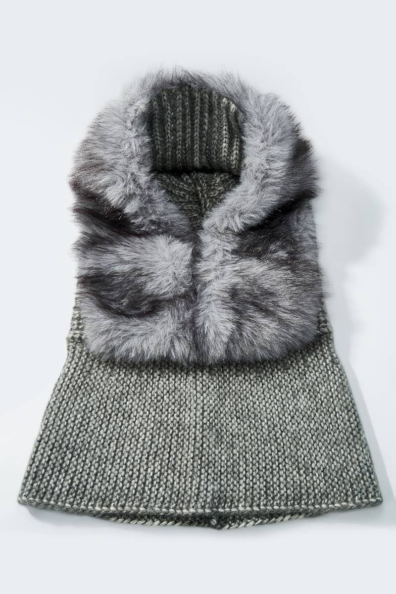 Wool beanie with faux fur MJ222SD