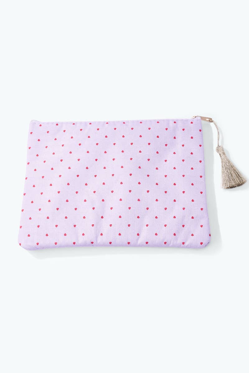 Pochette trousse à motif coeurs 21x16 cm CY69