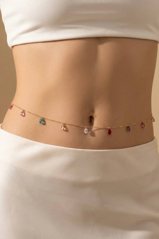 Chaîne de taille gouttes multicolores en acier 524AQ32