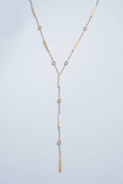 Stainless steel rhinestone Y-necklace 224AQ10