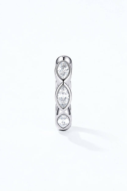 Earcuff serti zircons marquises en acier inoxydable 124AQ831