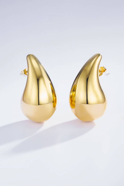 Boucles d'oreilles gouttes d'eau en acier inoxydable 124RX04