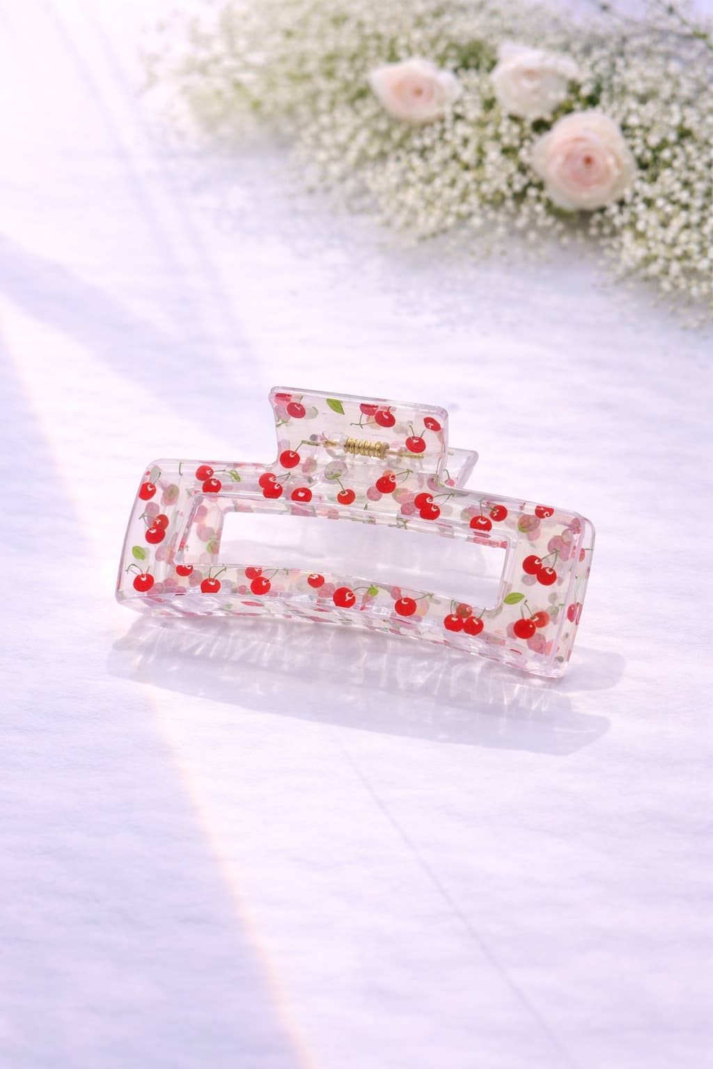 Pinces à cheveux rectangulaires motifs fruits 8,5 cm YH84