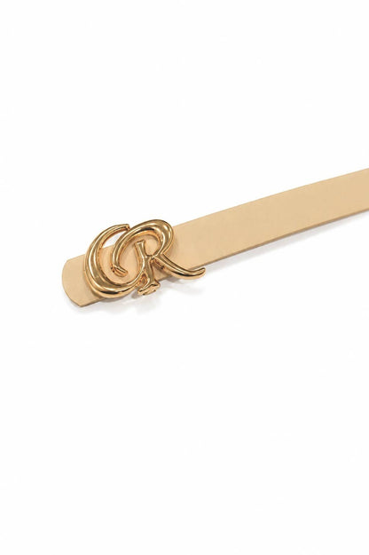 Ceinture fine boucle monogramme dorée CR001