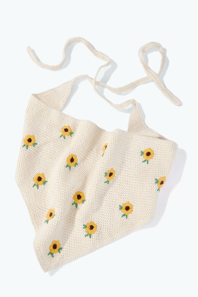 Bandana en crochet fleurs ST326HS