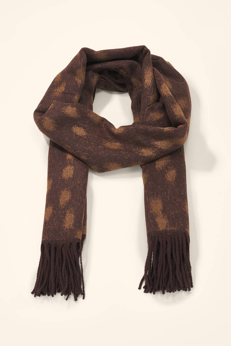 Wool scarf with doe pattern FL620DF