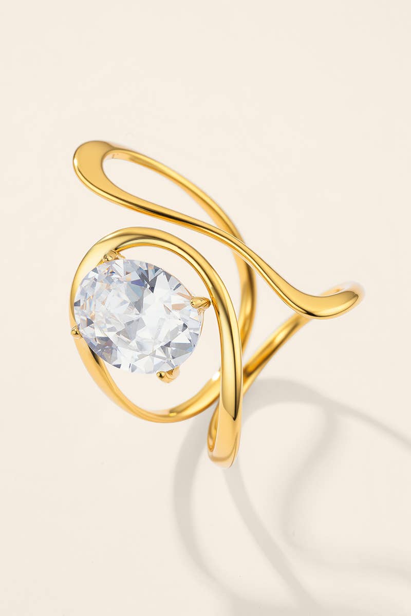 Bague solitaire entrelacé en acier inoxydable 424AQ335