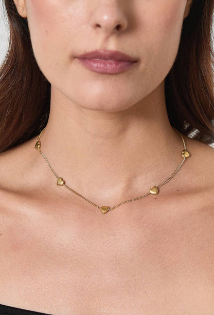 Collier avec coeurs en acier inoxydable 224DY32
