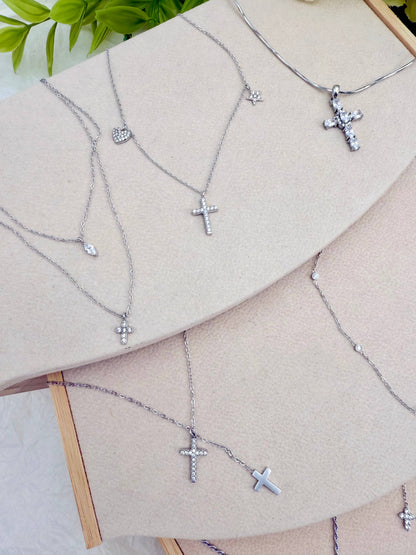 Set of 6 stainless steel necklaces without display stand SET322