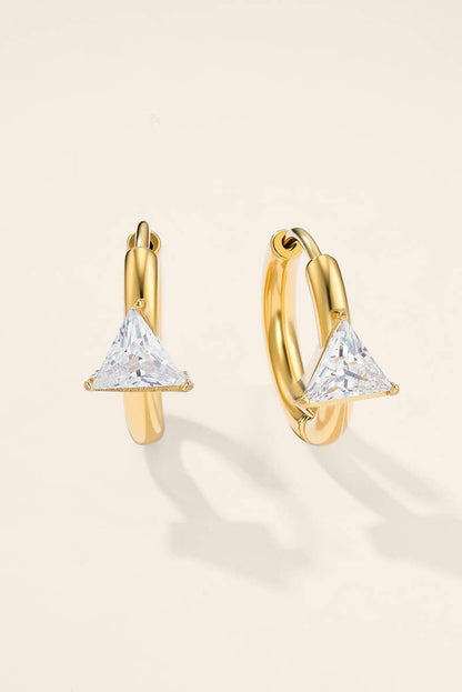 Créoles zircon triangle en acier inoxydable 124AQ792