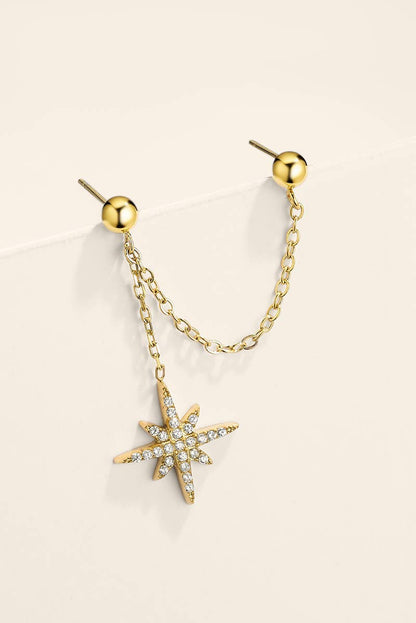 Single double-star piercing hoop in steel 124AQ760