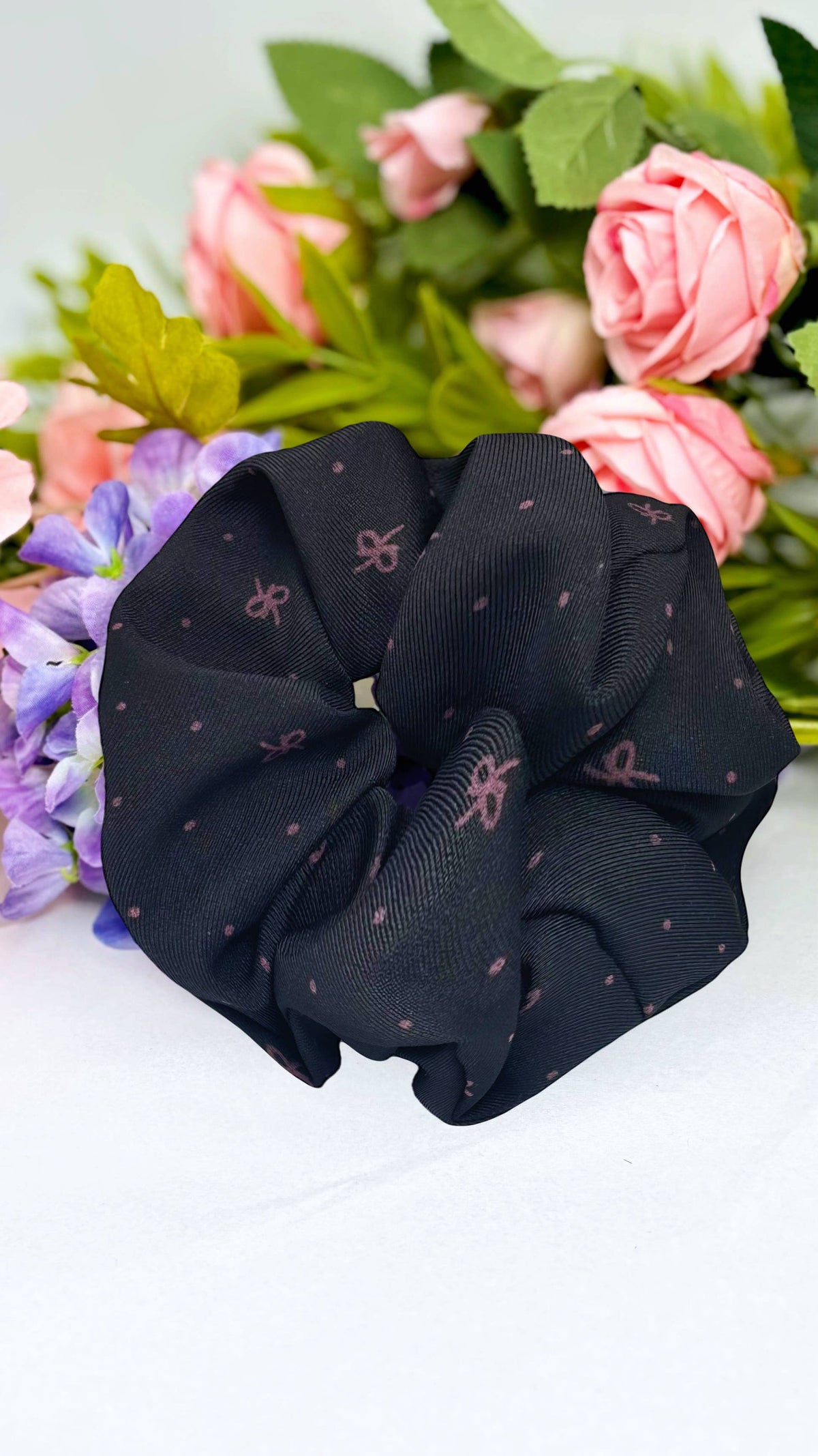 15cm bow-pattern scrunchie FQ63