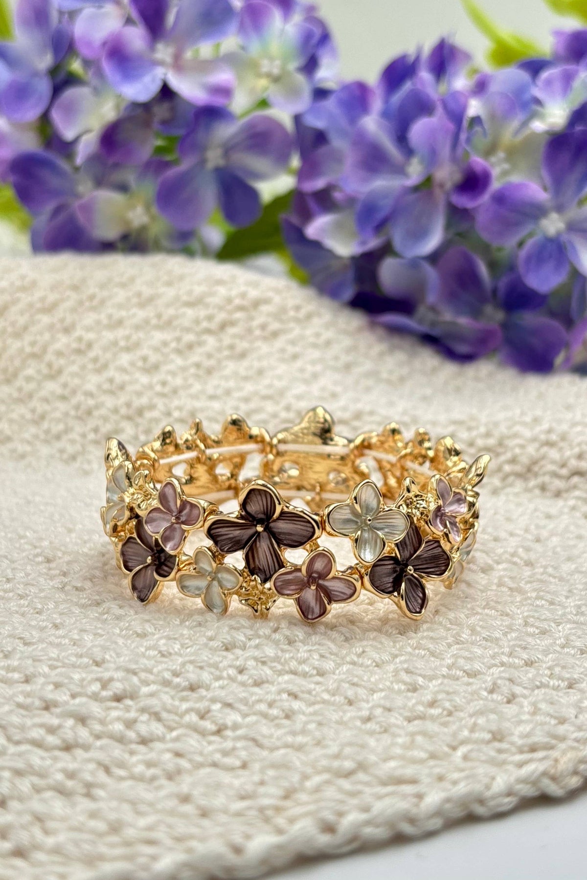 Colorful elastic flower bracelet 324CP22
