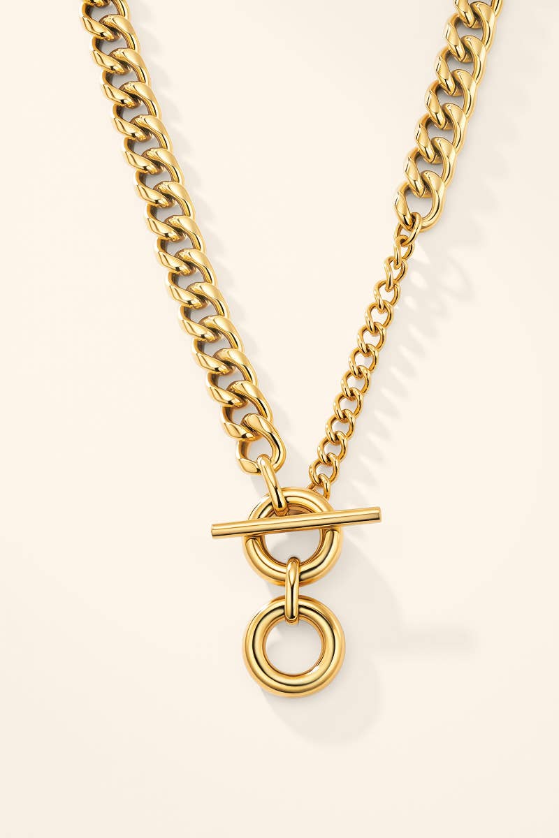 Collier chaîne à anneaux en acier inoxydable 224AQ337
