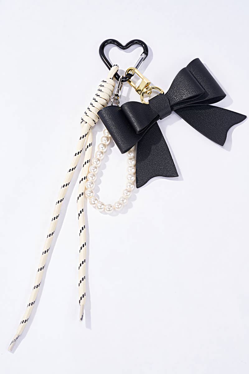 Grigri bag charm and keyring Knot and beads PC54