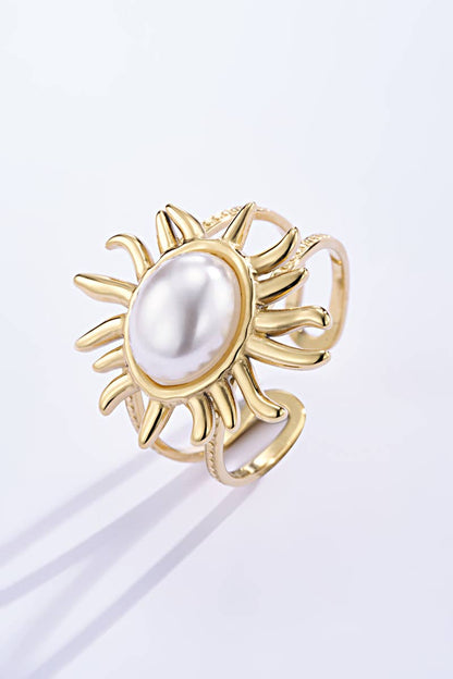 Bague avec perle en acier inoxydable 424RX58