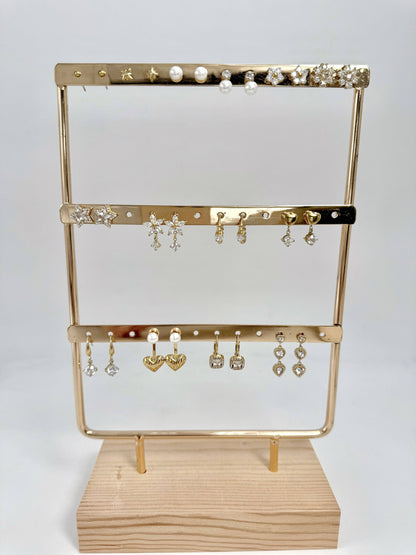 Set de 12 boucles d'oreilles en acier inoxydable SET248
