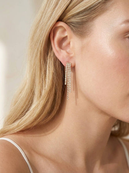 Stainless steel rhinestone earrings 124AQ145