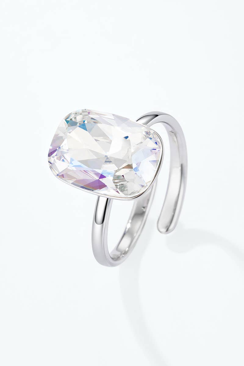 Bague solitaire coussin en acier inoxydable 424AQ530